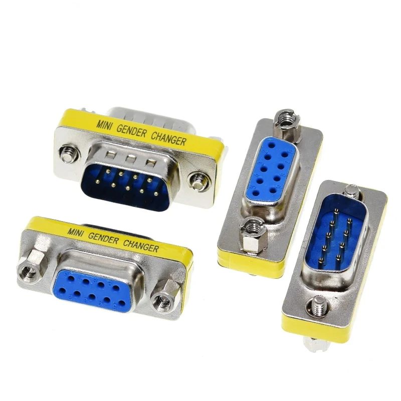 1/3PCS DB9 9Pin Male to Male/Female to Female/Male to Female Mini Gender Changer Adapter RS232 Serial plug Com Connector
