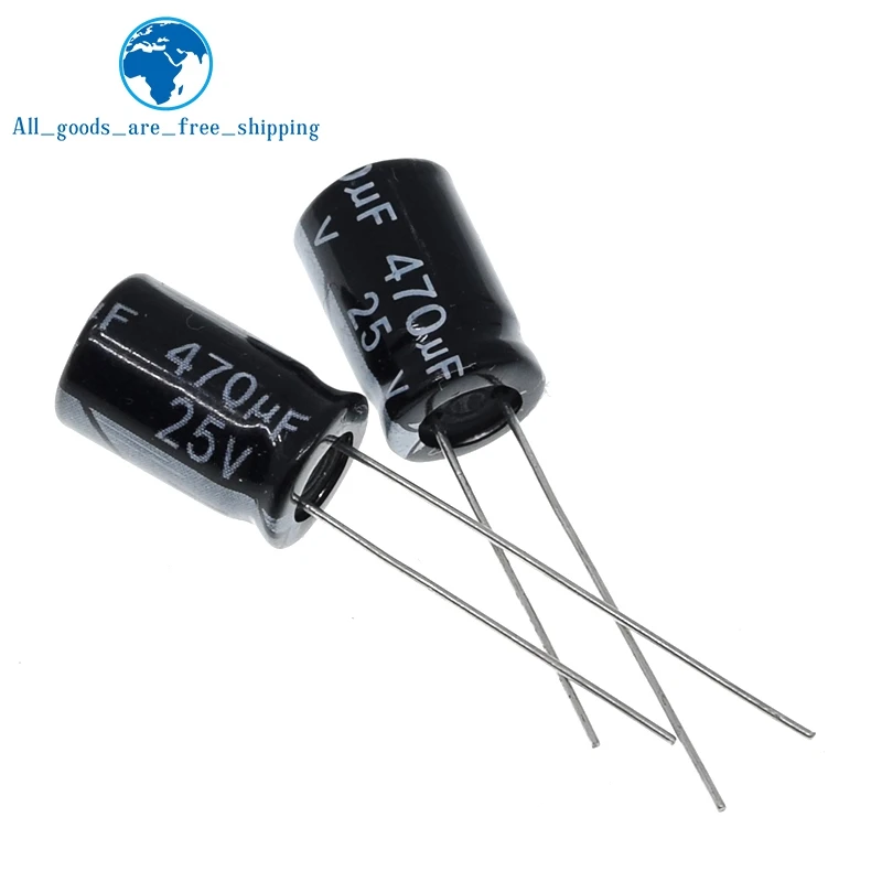 TZT 20/50PCS Higt quality 25V470UF 8*12mm 470UF 25V 8*12 Electrolytic capacitor