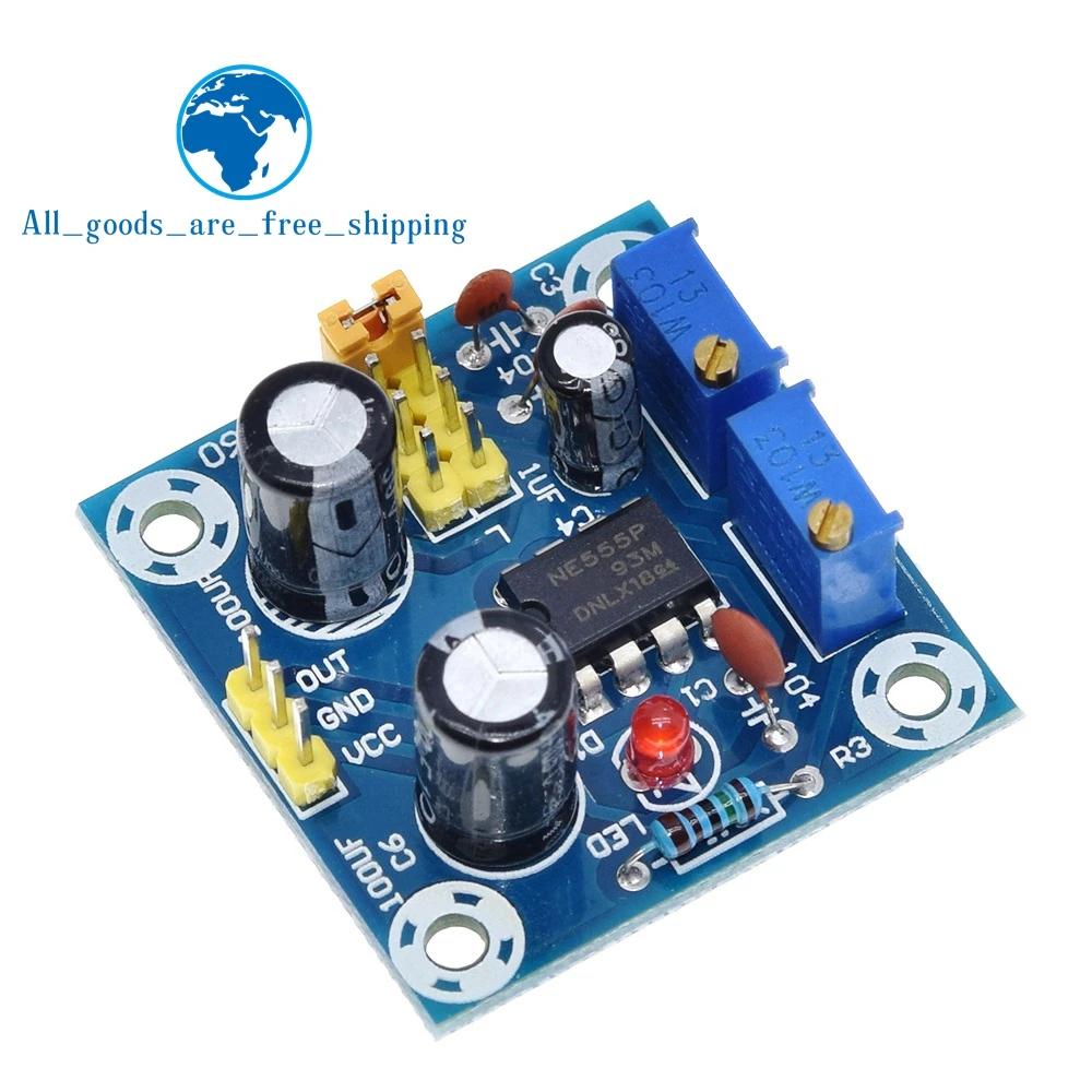 TZT 1/3PCS NE555 Pulse Frequency Duty Cycle Square Wave Rectangular Wave Signal Generator Adjustable 555 Board NE555P Module
