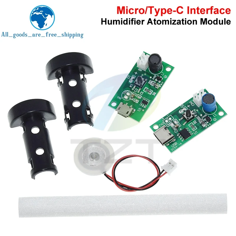 TZT 1/5PCS USB Mini Humidifier DIY Kits Mist Maker and Driver Circuit Board Fogger Atomization Film Atomizer Sheet Mini