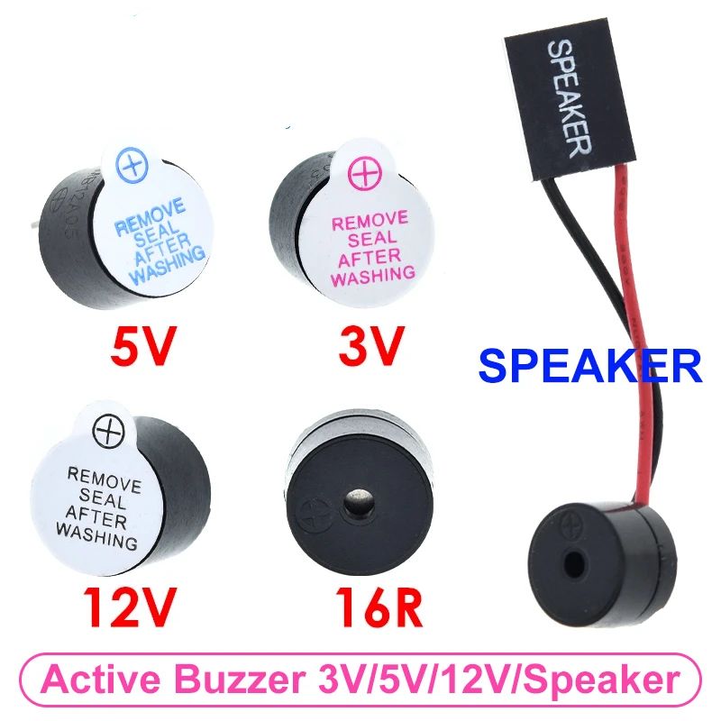 TZT 10/30pcs 3V 5V 12V Active Buzzer Magnetic Long Continous Beep Tone 12*9.5mm New And Original For Arduino Mini Plug Speaker