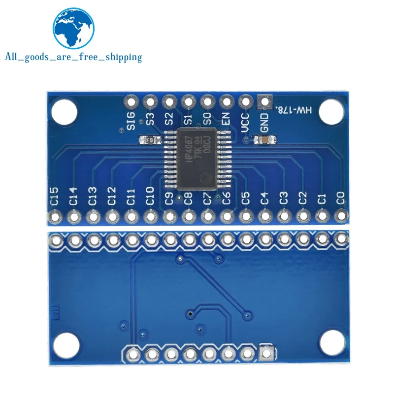 TZT 1/3PCS CD74HC4067 16-Channel Analog Digital Multiplexer Breakout Board Module For Arduino