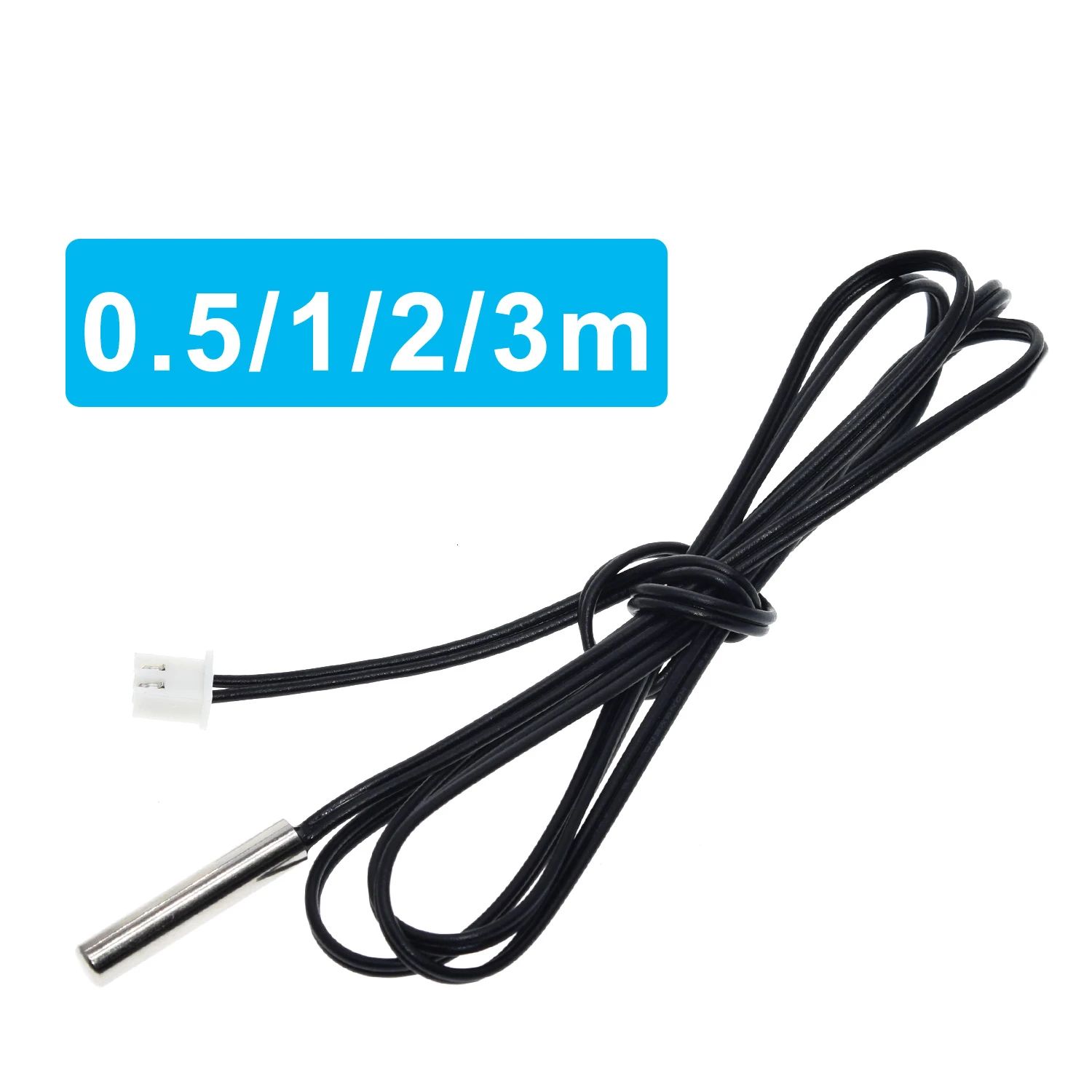 TZT 1/3PCS 30CM 50CM 100CM 200CM 300CM NTC Thermistor Temperature Sensor Waterproof Probe Wire 10K 1% 3950 W1209 W1401 cable