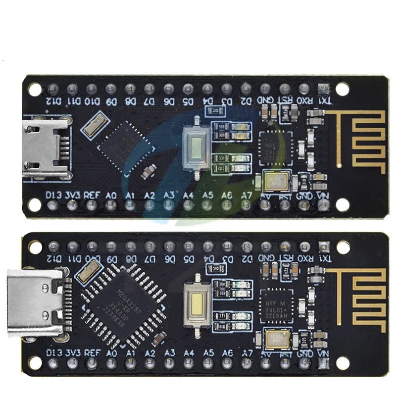 TZT RF-Nano for Arduino Nano V3.0, Micro USB Nano Board ATmega328P QFN32 5V 16M CH340, Integrate NRF24l01+2.4G wireless