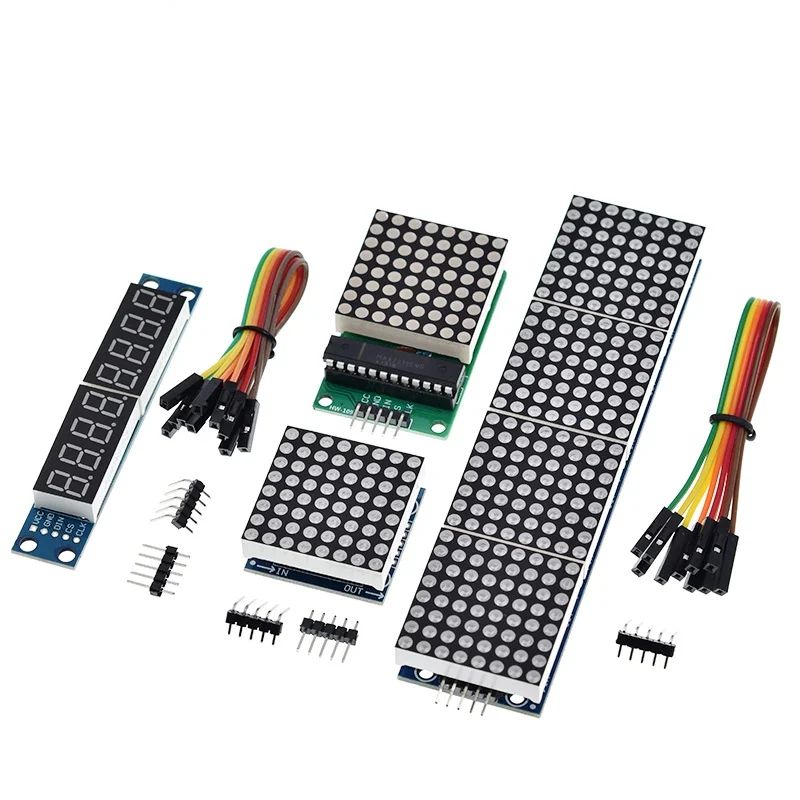 TZT MAX7219 Dot Matrix Module Microcontroller Module Control Module Display Module 4 In One Display With 5P Line For Arduino