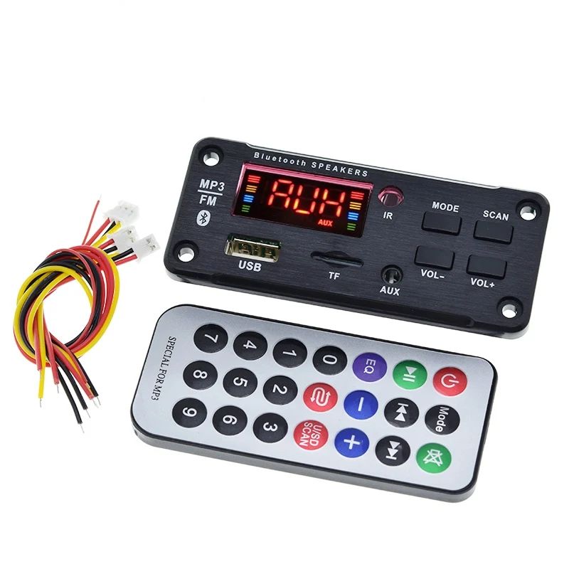 TZT 1/3pcs MP3 Decoder Board Color Screen Bluetooth V5.0 Car MP3 Player USB Recording Module FM AUX Radio For Speaker