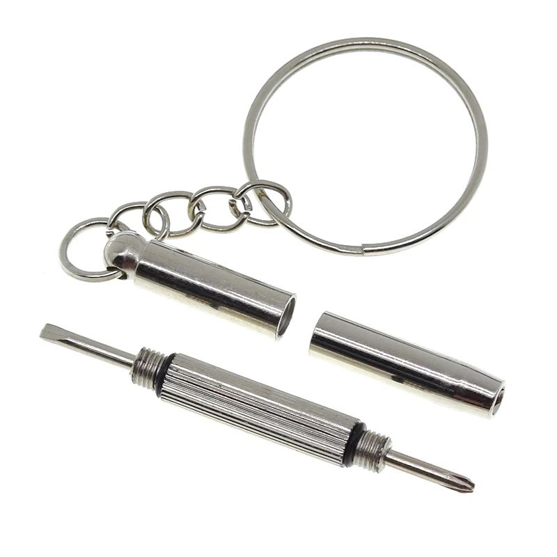 1/3PCS 3 In 1 Screwdriver Eyeglass Sunglass Watch Repair Screwdriver Set Keychain Stainless Steel Mini Screwdriver Hand Tools