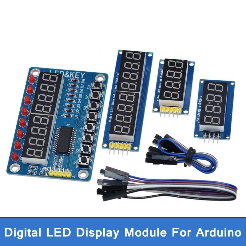 TZT TM1637 4 Bits / TM1638 / 74HC595 8 bit Digital LED Display Module 7 Segment 0.36Inch Clock RED Anode Tube Four Serial Driver