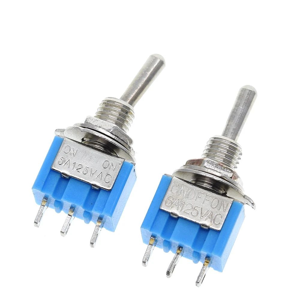 1/5/10Pcs Toggle Switch ON-OFF-ON / ON-ON 3Pin 3 Position Latching MTS-103 MTS-102 AC 125V/6A 250V/3A Power Button Switch Car