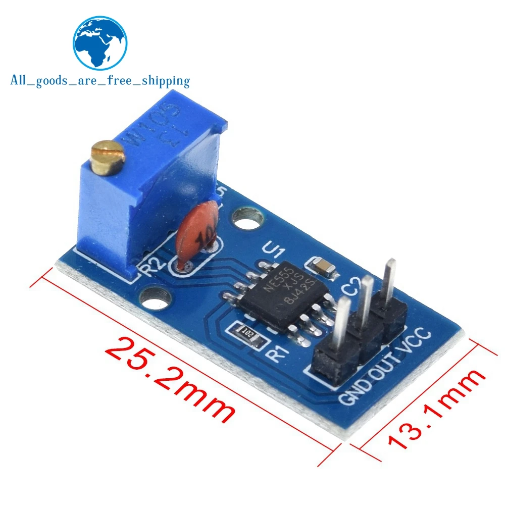 TZT 1/3PCS NE555 adjustable frequency pulse generator module For Arduino Smart Car