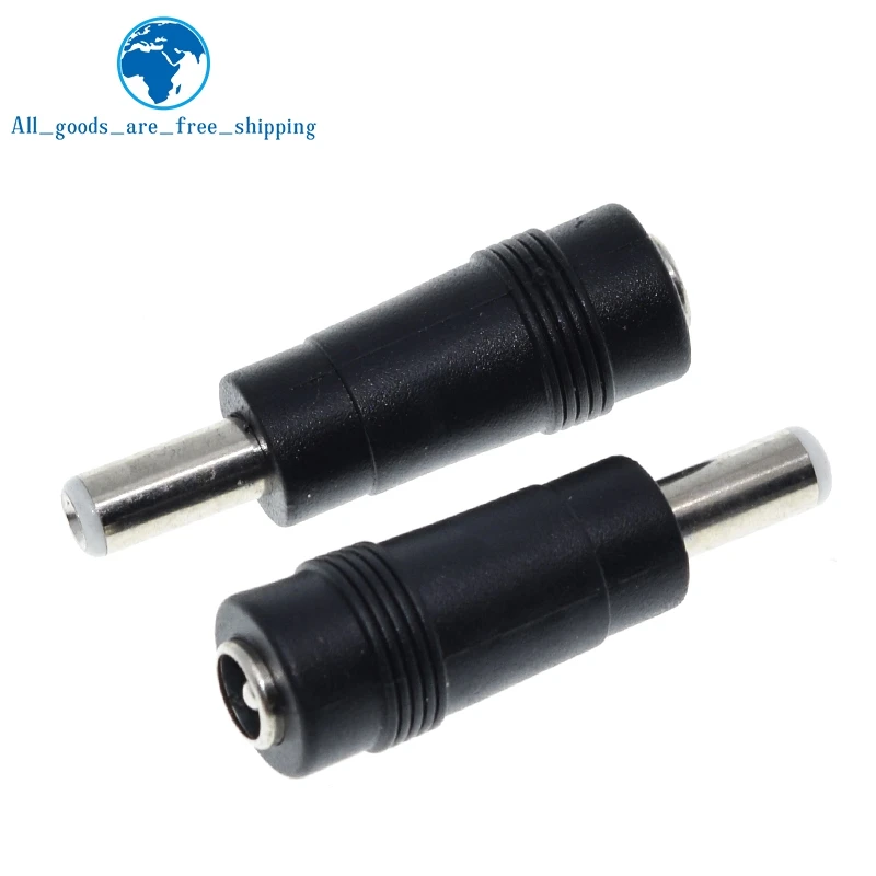 TZT 1/5Pcs 5.5 x 2.1mm Female To 5.5 x 2.5mm Male DC Power Connector Adapter Laptop 5.5*2.1 Female To Male 5.5*2.5