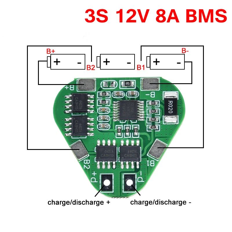 TZT 3S 12V 18650 Lithium Battery Protection Board 11.1V 12.6V overcharge over-discharge protect 8A 3 Cell Pack Li-ion BMS PCM