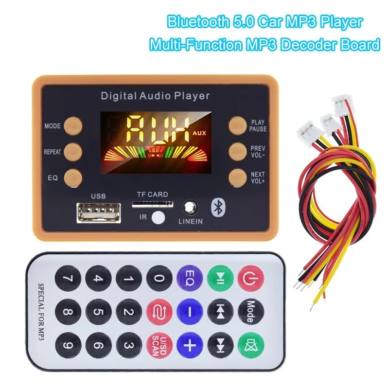1/3pcs NEW Color Screen Wireless Bluetooth MP3 WMA Decoder Board Audio Module Support USB TF AUX FM EQ function For Car accessor