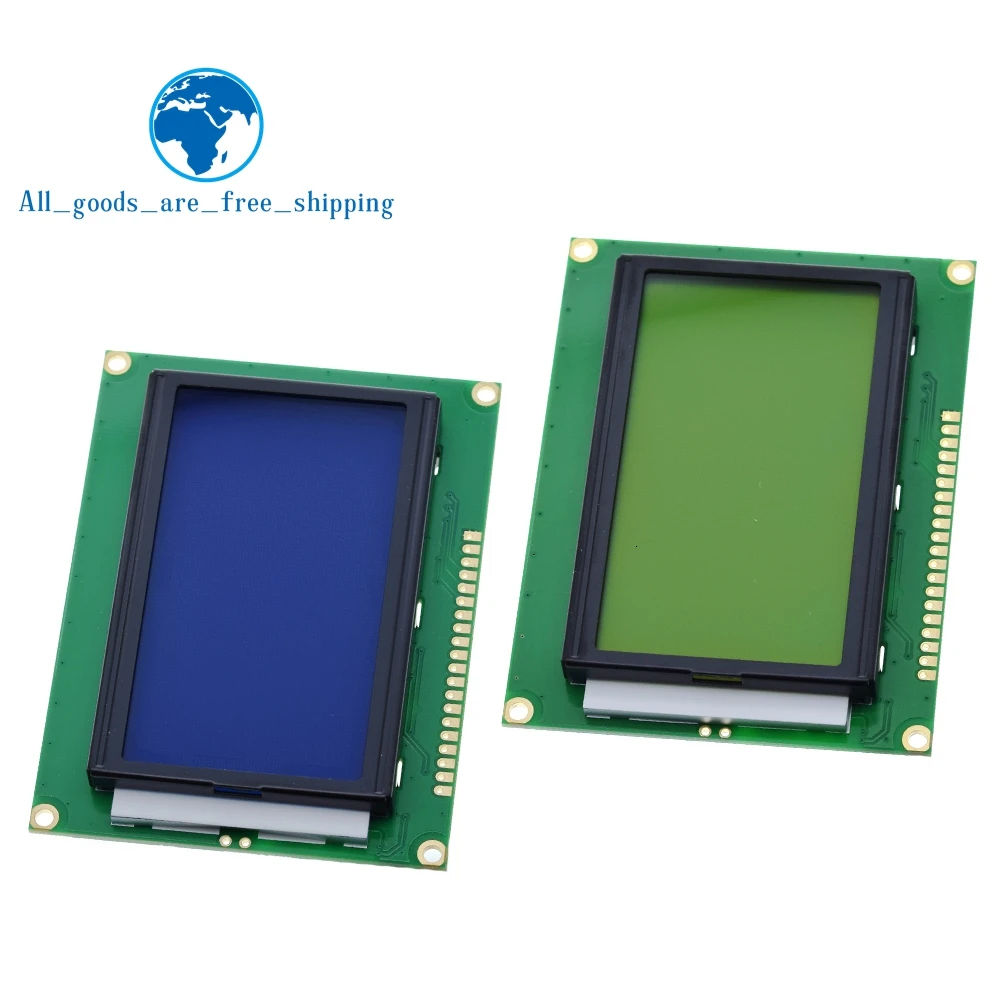 TZT 128*64 DOTS LCD module 5V blue screen 12864 LCD with backlight ST7920 Parallel port LCD12864 for arduino