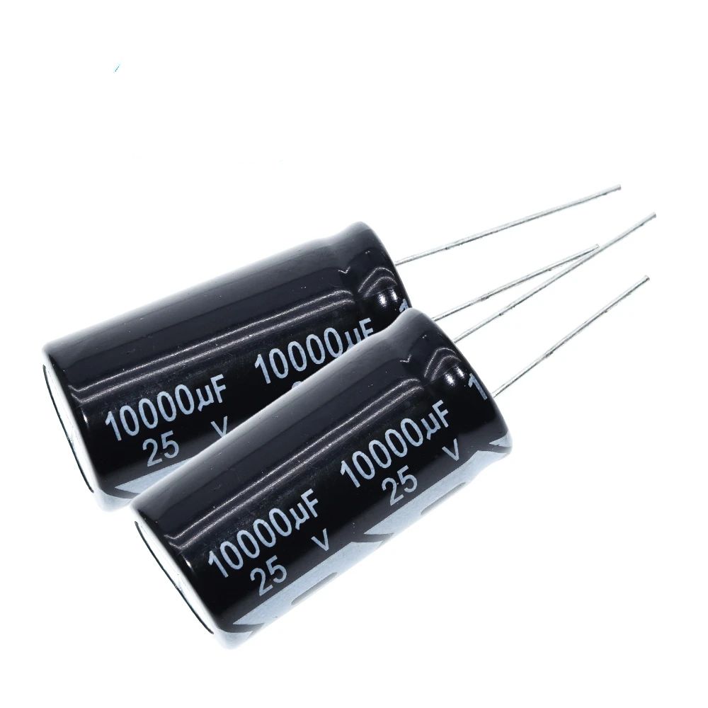 TZT 1/5PCS Aluminum Electrolytic Capacitor 25V / 10000 UF 25V/10000UF Electrolytic Capacitor Size 18*35 mm plug-in 25V 10000UF