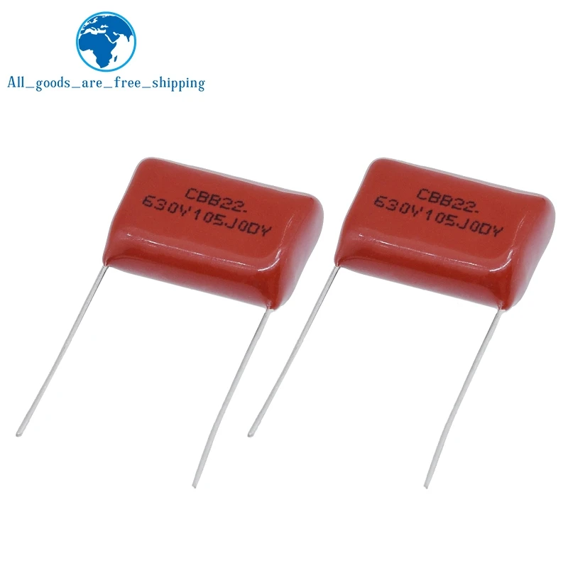 TZT 10/30PCS 630V105J 630V 1UF Pitch 20mm 105 1000NF CBB Polypropylene film capacitor