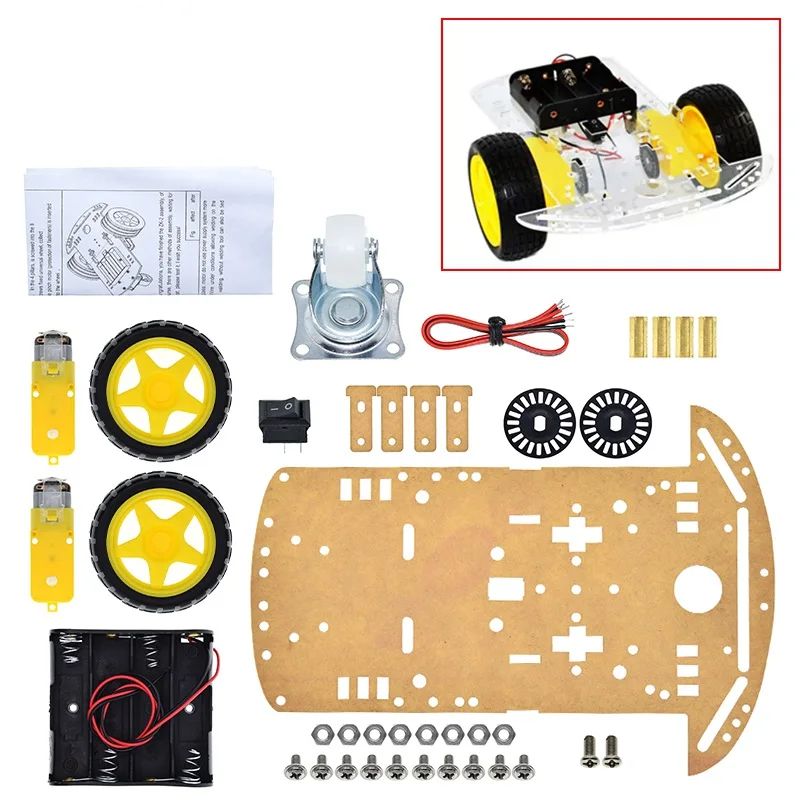 TZT 1/3pcs New Motor Smart Robot Car Chassis Kit Speed Encoder Battery Box 2WD For Arduino