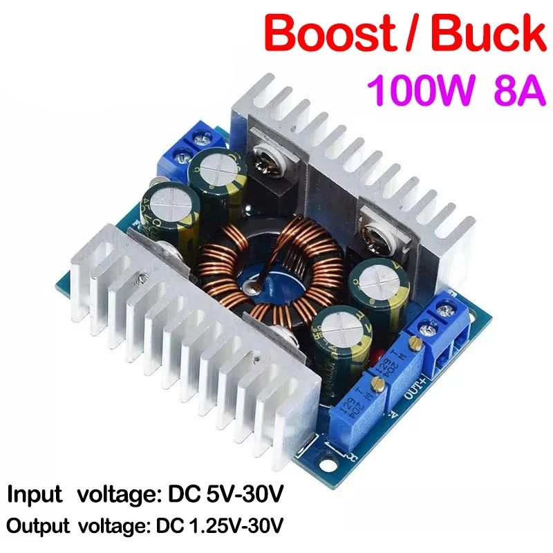 TZT DC 5-30V to 1.25-30V 8A Automatic Step UP/Down Converter Boost/Buck Voltage Regulator Module Charger Power Converter DIY KIT