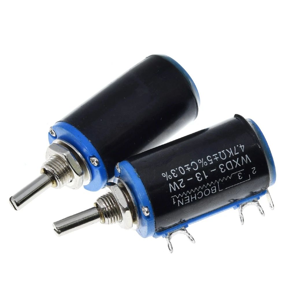 TZT 1/3PCS WXD3-13-2W 100 200 220 470 680 R Ohm 1K 2.2K 3.3K 4.7K 5.6K 6.8K 10K 22K 33K 47K 100K Ohm Wirewound Potentiometer