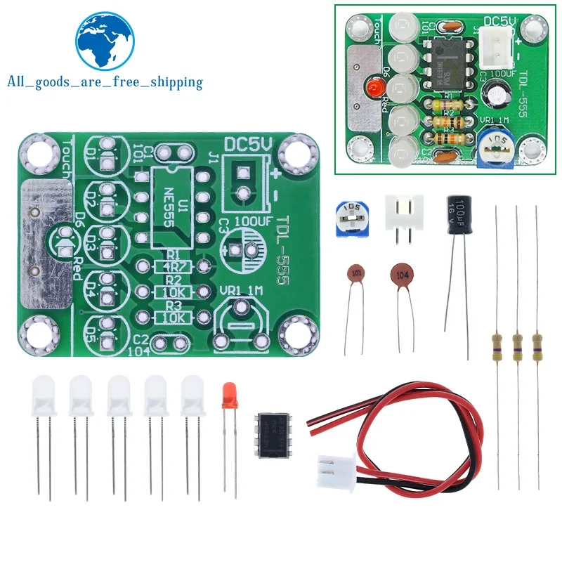 1/3PCS DIY Kit Touch LED Light Kit Touch Delay Lamp Electronic Parts Production Kit DC 5V adjustable 3s to 130s Adjustable