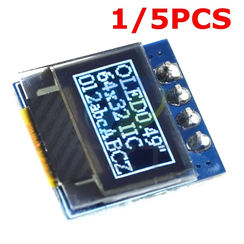 TZT 1/5pcs 0.49 Inch OLED Display LCD Module White 0.49″ Screen 64x32 I2C IIC Interface SSD1315 Driver for Arduino AVR STM32