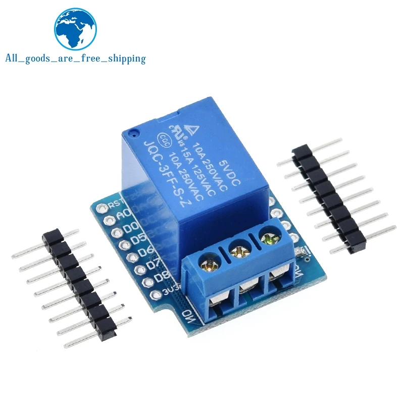 TZT 1/3PCS 1 channel Relay Shield for Wemos D1 mini Relay Module Smart Electronics