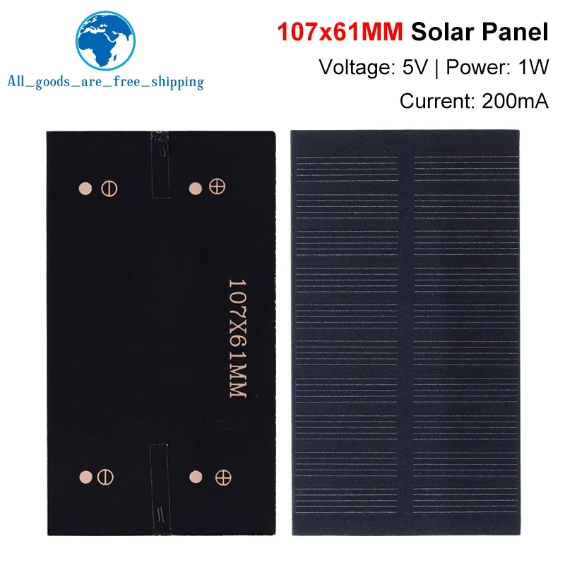 TZT 1/3PCS Solar Panel 1W 5V electronic DIY Small Solar Panel for Cellular Phone Charger Home Light Toy etc Solar Cell