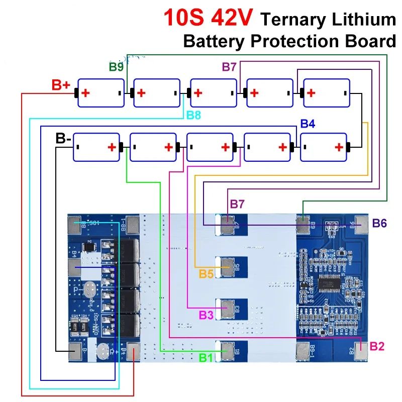 TZT 10S 42V 15A BMS Ternary Lithium 18650 Battery Protection Board For Segway Battery Charging Board With Temperature Protection
