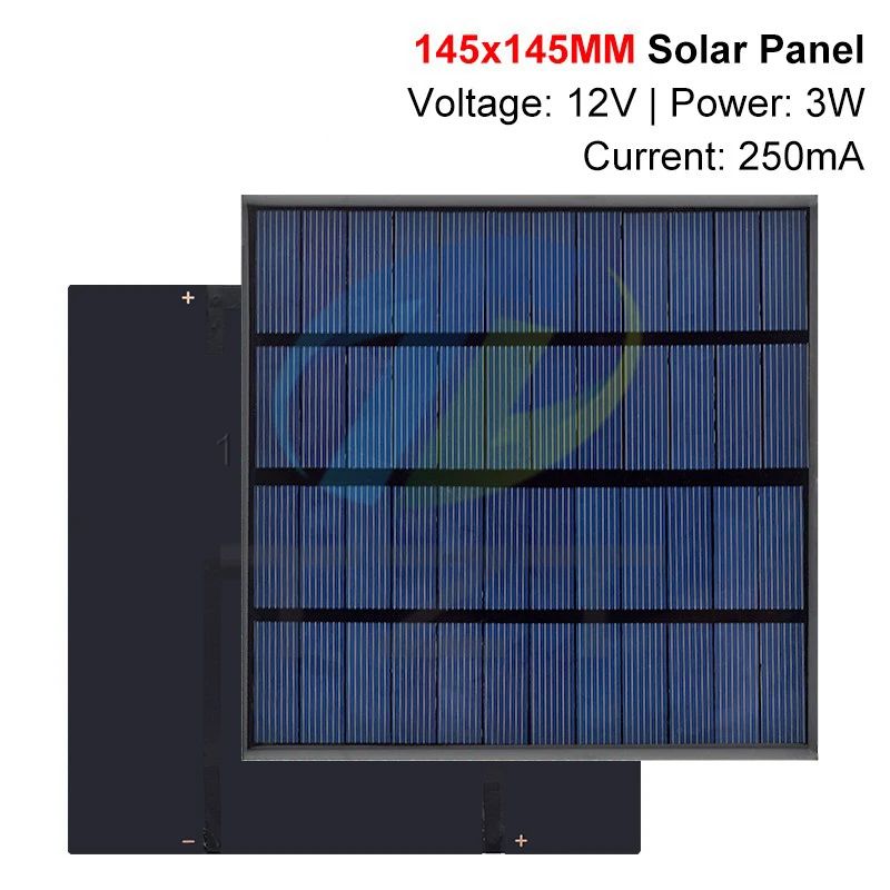 1/3pcs 12V 250mA 3W Solar Panel Polycrystalline 145*145MM Mini Sunpower Solar System DIY for Battery Cell Phone Charger