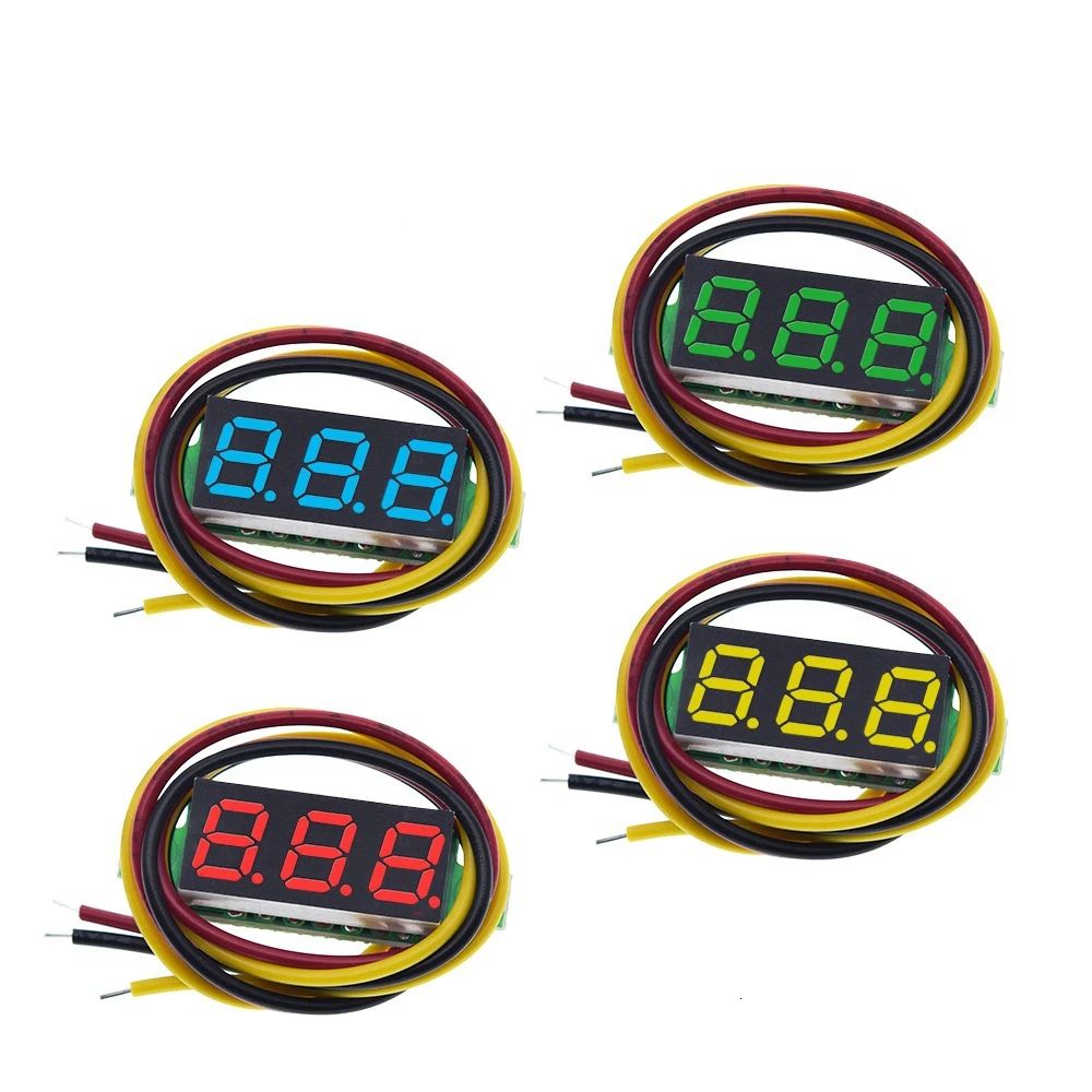 TZT 1/3PCS 0.28 Inch 2 wires 3 wires 2.5V-40V Mini Digital Voltage Tester Module Red/Blue/yellow/green LED