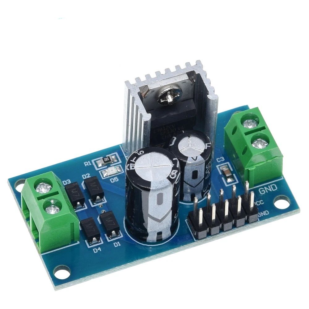 TZT 1/3PCS AC / DC 12V 1.5A Voltage Regulator Filter Rectifier Module L7812 Step-Down Power Supply Module
