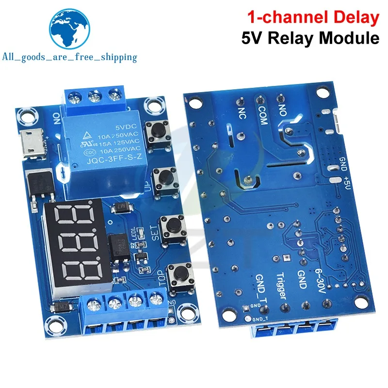 1/3PCS DC 6-30V Support Micro USB 5V LED Display Automation Cycle Delay Timer Control Off Switch Delay Time Relay 6V 9V 12V 24V