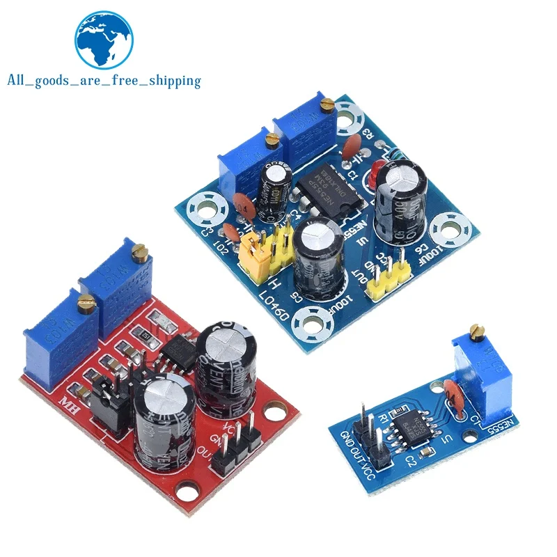 TZT 1/3PCS NE555 Pulse Frequency Duty Cycle Adjustable Module Square Wave 5V-12V Signal Generator For Arduino Smart Car