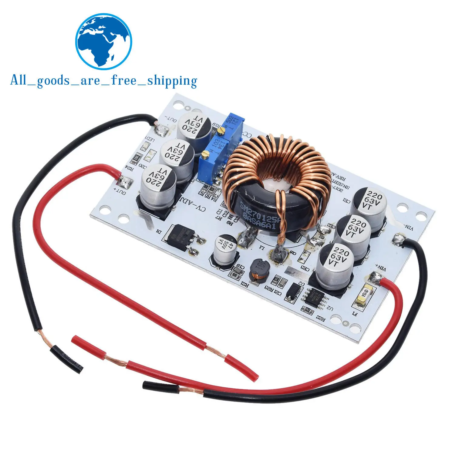TZT 600W Aluminum Plate DC-DC Boost Converter Adjustable 10A Step Up Constant Current Power Supply Module Led Driver For Arduino