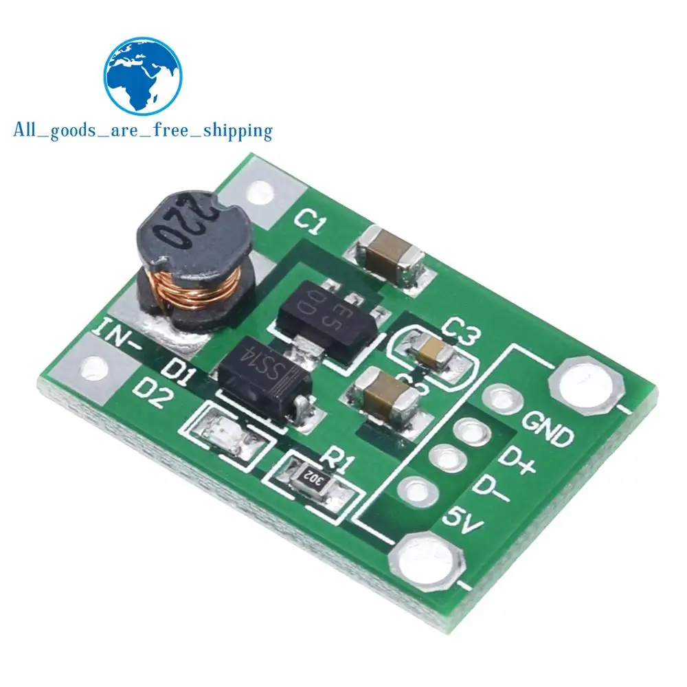 TZT 1/5PCS 600mA DC-DC Mini Step Up Power Module 1-5V To 5V Step-up Boost Converter NEW