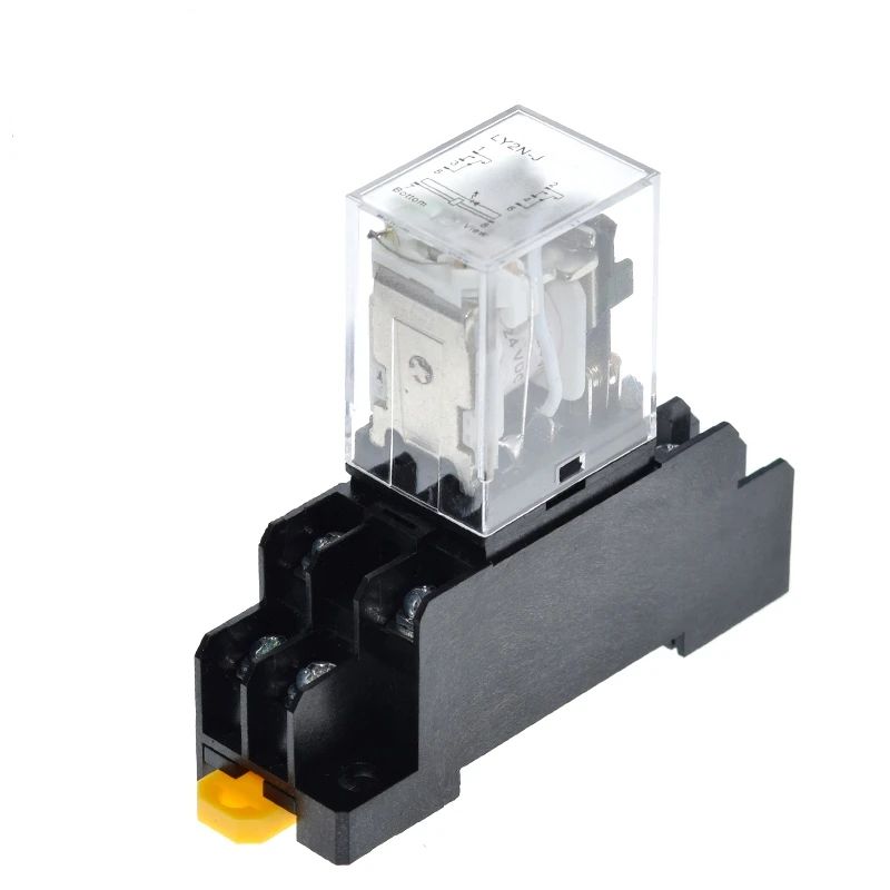 TZT 1/3PCS 12V 24V DC 110V 220V AC Coil Power Relay LY2NJ DPDT 8 Pin HH62P JQX-13F With Socket Base OK