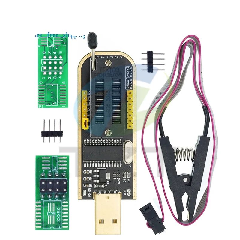 CH341A/B Programmer adapter+SOIC8 adapter+ SOP8 clip with cable+1.8V adapter CH341A EEPROM Flash BIOS USB programmer ZIF adapter