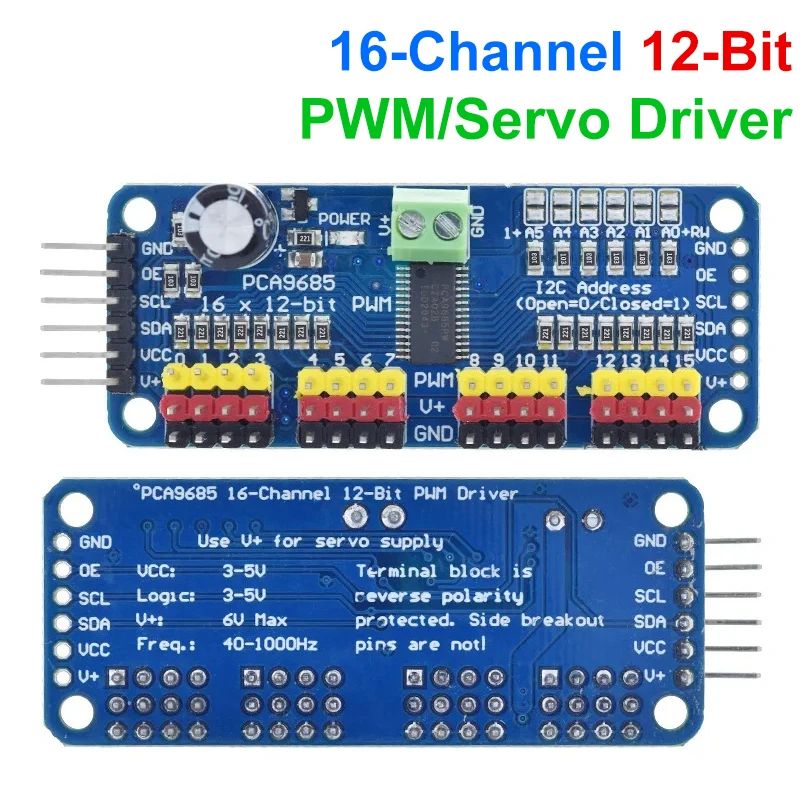 TZT 1/3PCS PCA9685PW 16 Channel 12-bit PWM/Servo Driver-I2C interface PCA9685 module Raspberry pi shield module servo shield