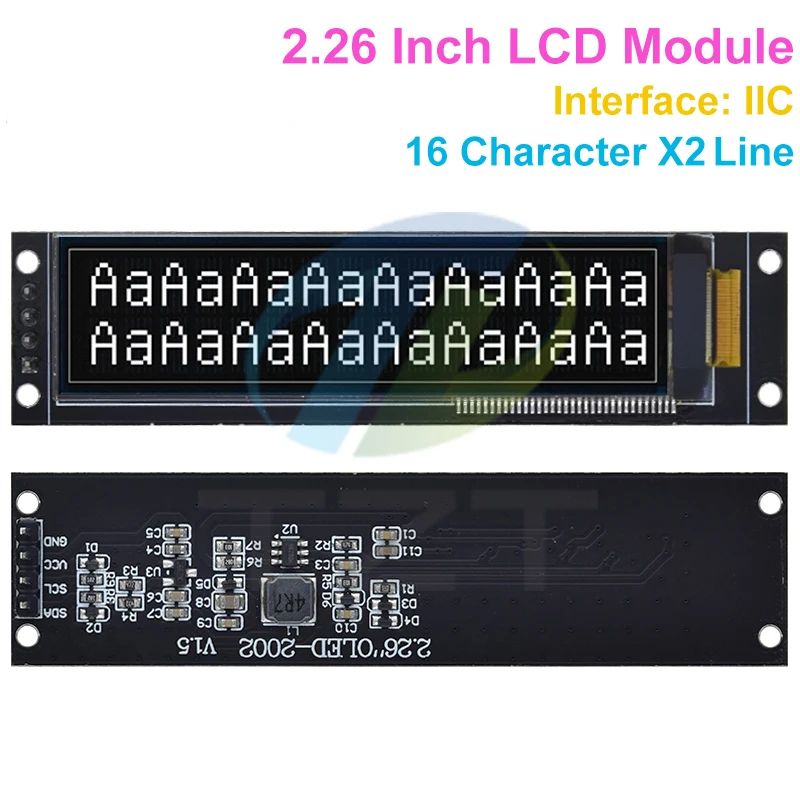 TZT 2.26 Inch 4PIN White OLED Screen Module IPS 1602 Character OLED Screen KS0066 Drive IC IIC Interface 3.3V For Arduino