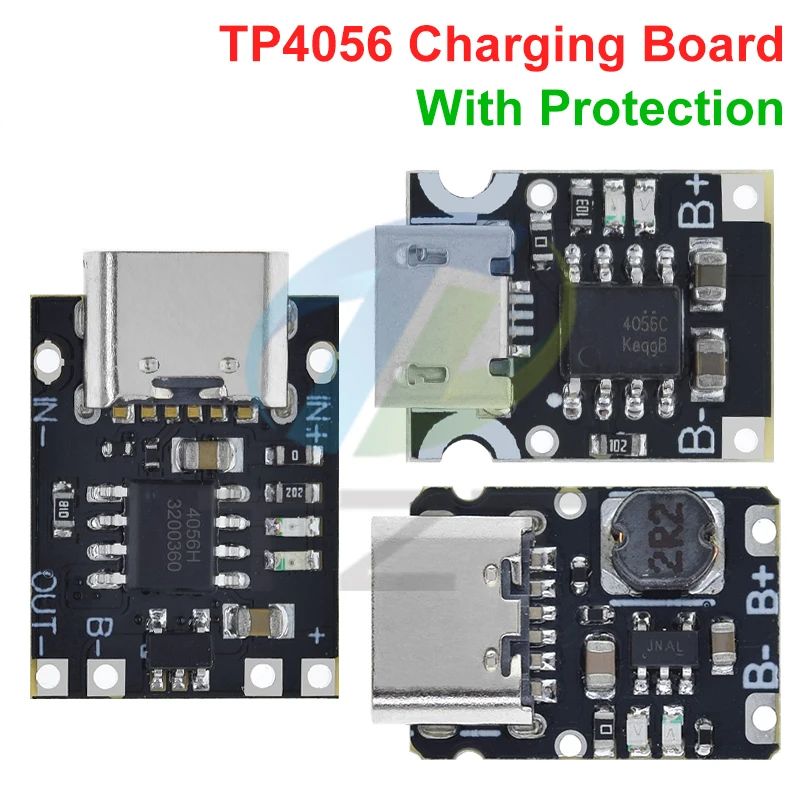 1/5/10PCS TP4056 1A 3.7V Lithium Battery Charging and Discharging Board with Protection Type-C USB Li-ion Battery Charging Board