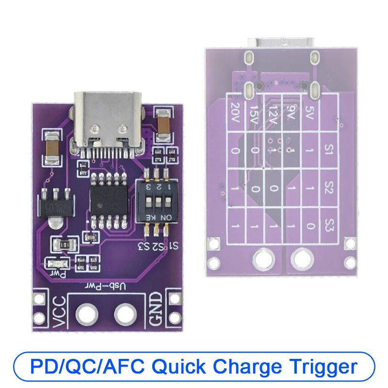 Type-C QC AFC PD2.0 PD3.0 to DC Spoof Scam Fast Charge Trigger Polling Detector USB-PD Notebook Power Supply Charge Board Module