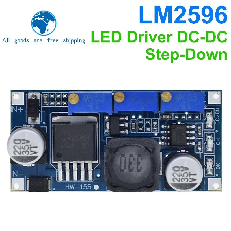 TZT LM2596 LED Driver DC-DC Step-down Adjustable CC/CV Power Supply Module Battery Charger Adjustable LM2596S Constant Current
