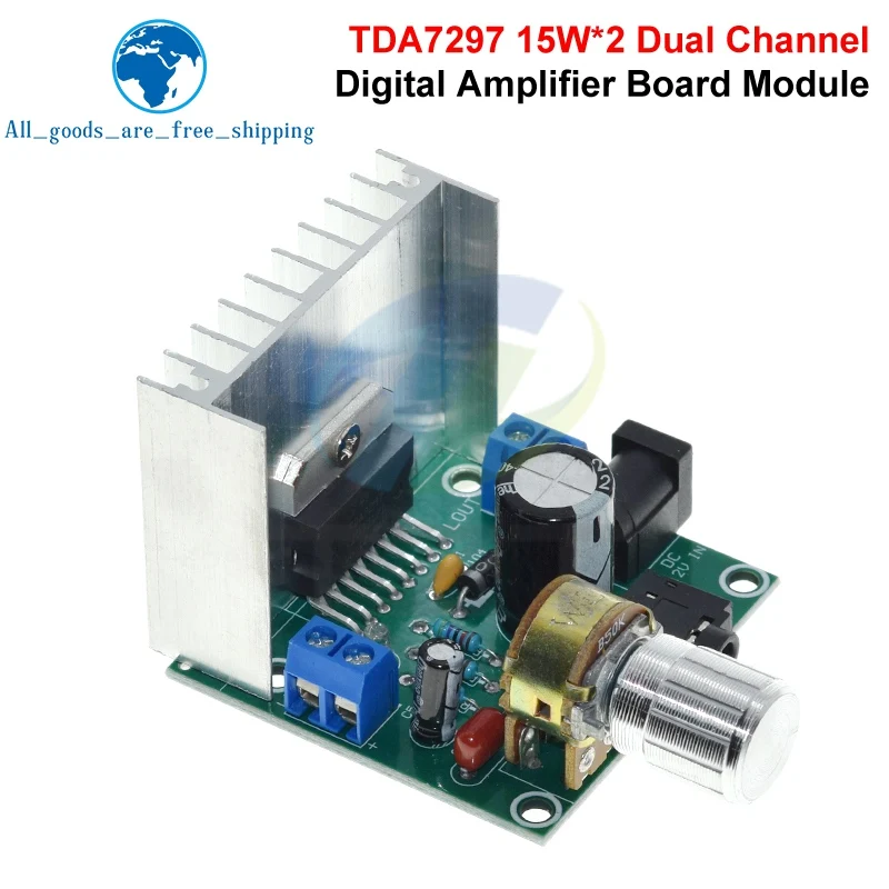 TZT 1/3PCS TDA7297 Audio Amplifier Board Module Dual-Channel Parts For DIY Kit Dual-Channel 15W+15W Digital Amplifier