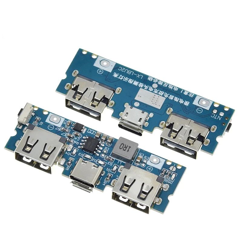 1/3PCS Micro/Type-C USB 5V 2.4A Dual USB 18650 Boost Battery Charger Board Mobile Power Bank Accessories For Phone DIY
