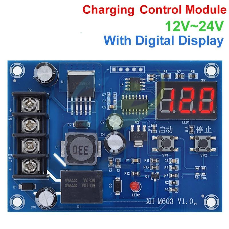 TZT XH-M603 Charging Control Module 12-24V Storage Lithium Battery Charger Control Switch Protection Board With LED Display NEW