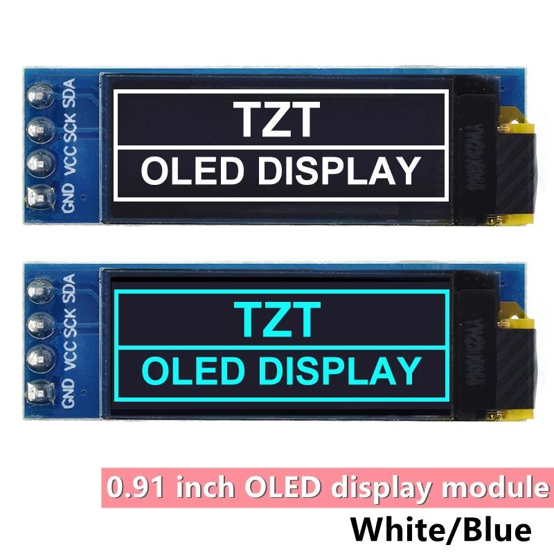 1/3pcs 0.91 Inch OLED Module 0.91″ White Blue 128X32 LCD LED Display 0.91″ IIC Communicate for Arduino
