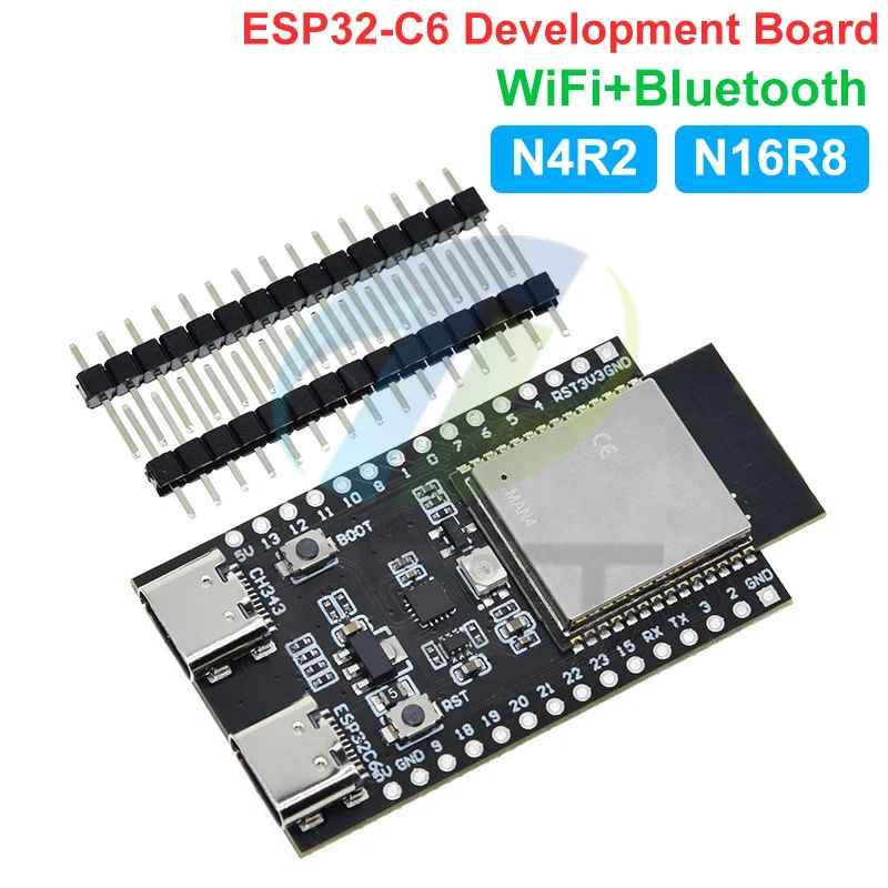 ESP32-C6 ESP32 WiFi+Bluetooth Internet Of Things Dual Type-C Development Board ESP 32 Core Board ESP32-C6-DevKit C For Arduino