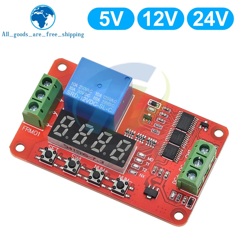 1/3PCS DC 5V 12V 24V 1 Channel Relay Module FRM01 Multifunction Relay Loop Delay Timer Switch Self-Locking Timing Board