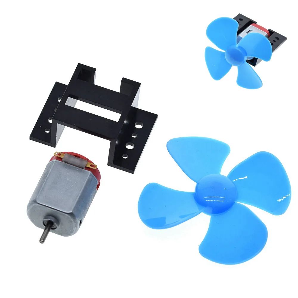 TZT 1/3Set DC Micro 130 Gear motor with fan blade SMAll propeller 3-6V For Arduino DIY experiment +Motor base