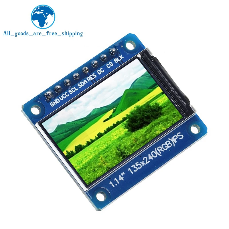 TZT 1/3pcs New IPS 1.14 inch 3.3V 8PIN SPI HD Full Color TFT Display Screen ST7789 Drive IC 135*240